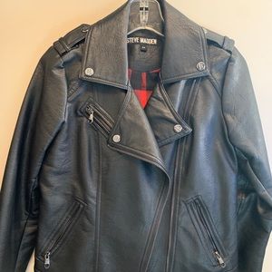 Steve Madden Faux Leather Bomber Jacket